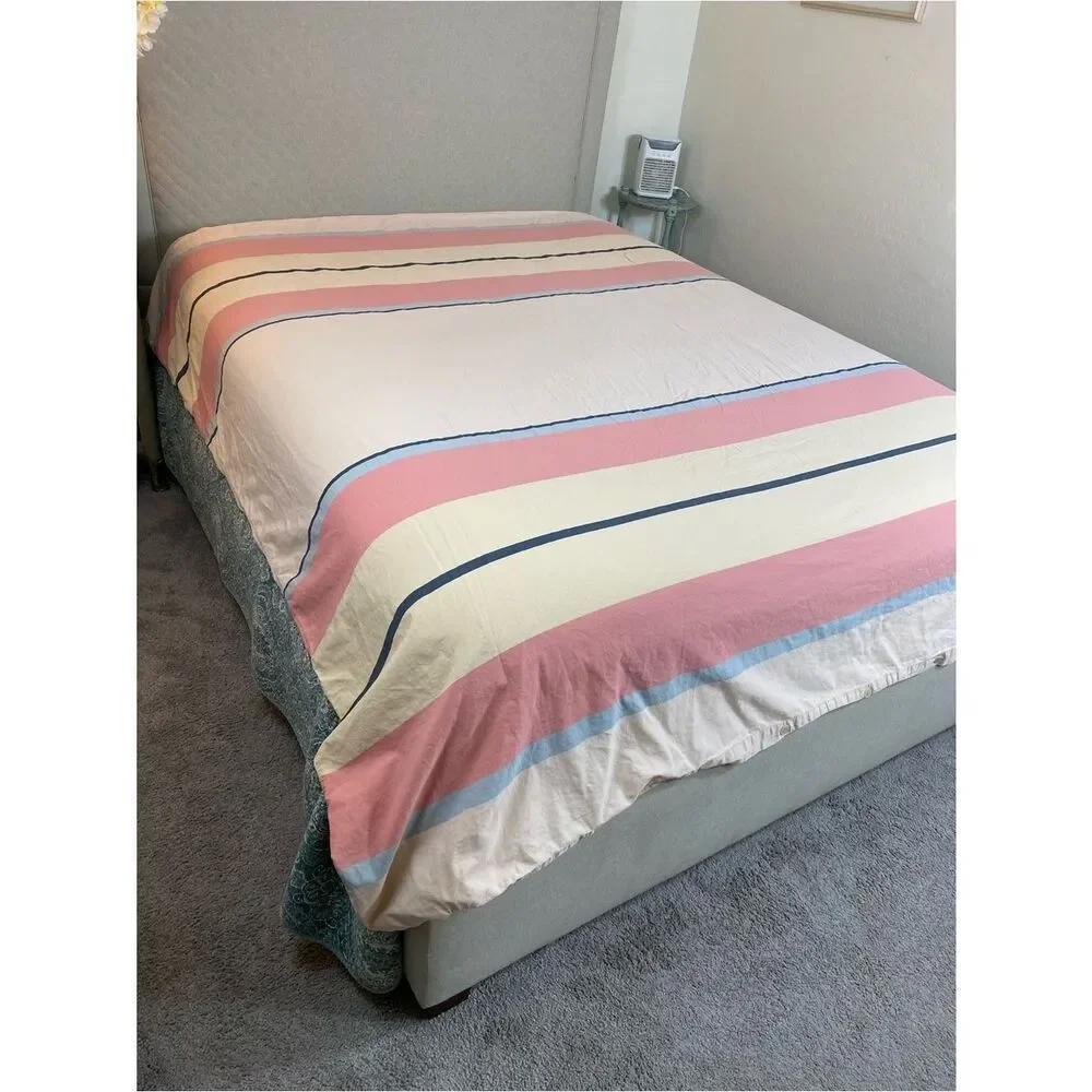 Calvin Klein Pink, Light Blue & Cream Striped Duvet Cover Surfs up